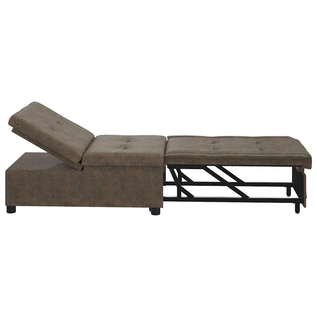 Schlafsofa Armeegrün 67 x 194 x 38 cm Faux Wildleder