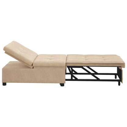 Schlafsofa mit Kissen Creme 67 x 194 x 82 cm Mikrofaserstoff