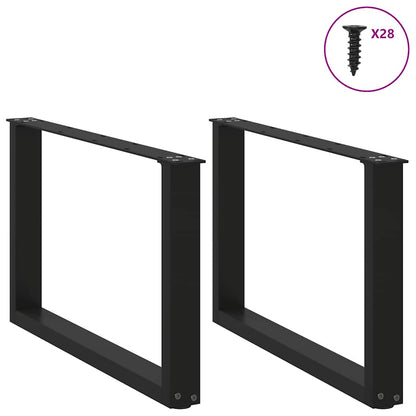 Couchtischbeine U-Form 2 Stk. Schwarz 70x(42-43) cm Stahl