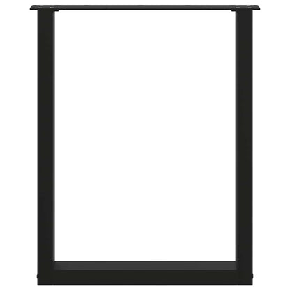 Esstischbeine U-Form 2 Stk. Schwarz 60x(72-73) cm Stahl