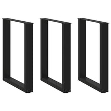 Esstischbeine U-Form 3 Stk. Schwarz 70x(72-73) cm Stahl
