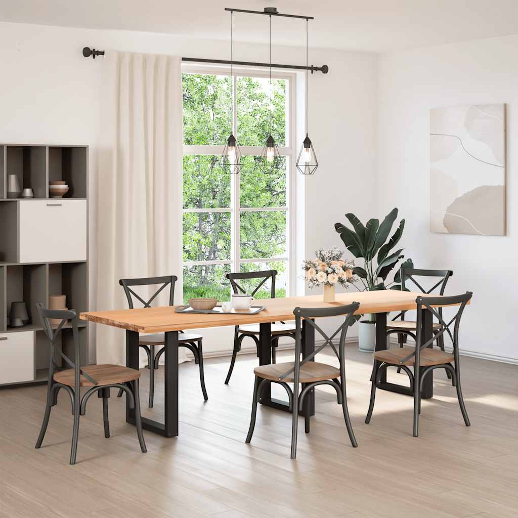 Esstischbeine U-Form 3 Stk. Schwarz 70x(72-73) cm Stahl