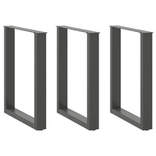 Esstischbeine U-Form 3 Stk. Anthrazit 70x(72-73) cm Stahl