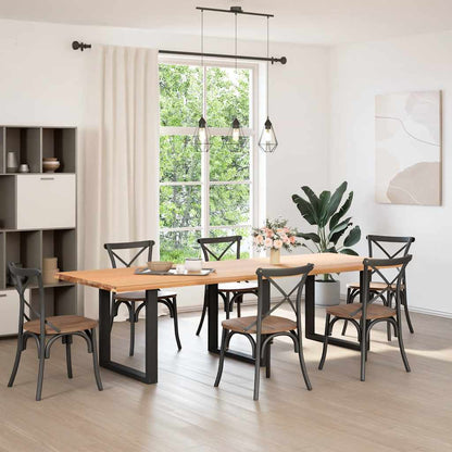 Esstischbeine U-Form 3 Stk. Schwarz 80x(72-73) cm Stahl