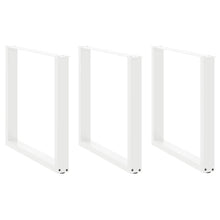 Esstischbeine U-Form 3 Stk. Weiß 80x(72-73) cm Stahl