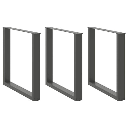 Esstischbeine U-Form 3 Stk. Anthrazit 80x(72-73) cm Stahl