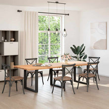 Esstischbeine U-Form 3 Stk. Schwarz 90x(72-73) cm Stahl