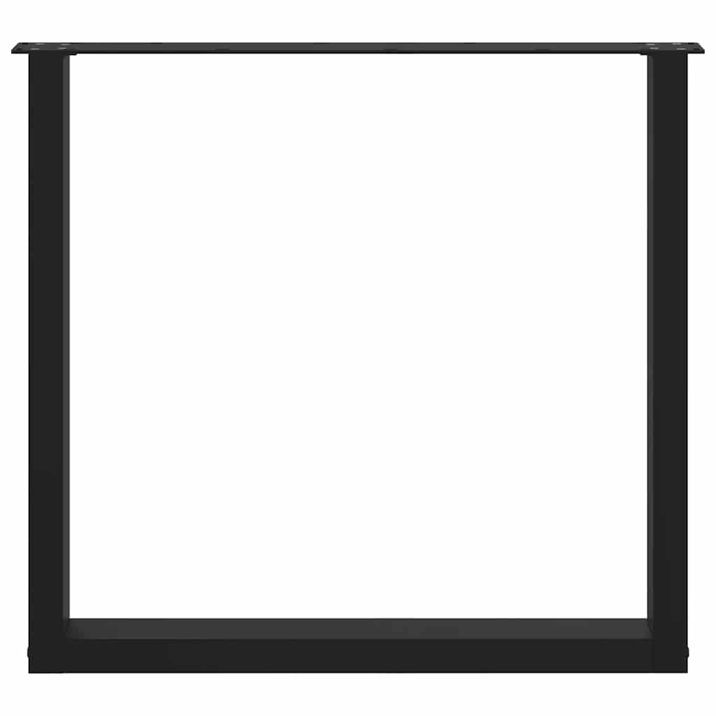 Esstischbeine U-Form 3 Stk. Schwarz 90x(72-73) cm Stahl