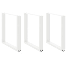 Esstischbeine U-Form 3 Stk. Weiß 90x(72-73) cm Stahl