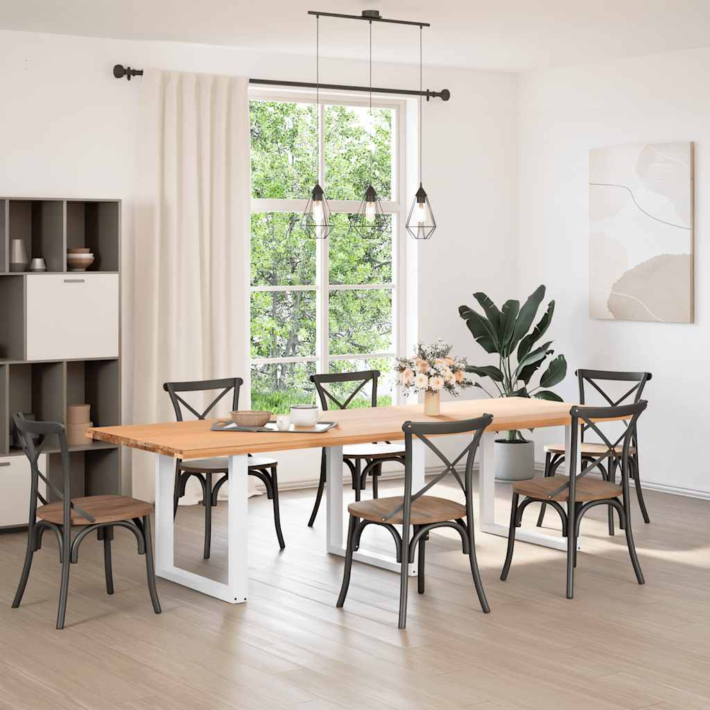 Esstischbeine U-Form 3 Stk. Weiß 90x(72-73) cm Stahl