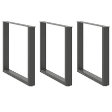 Esstischbeine U-Form 3 Stk. Anthrazit 90x(72-73) cm Stahl
