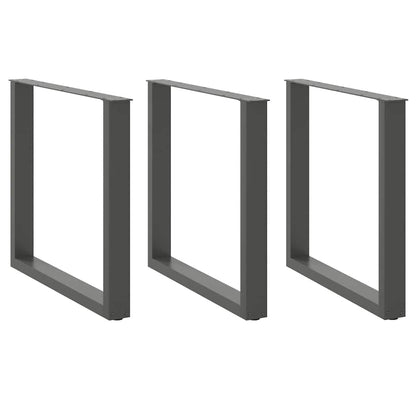Esstischbeine U-Form 3 Stk. Anthrazit 90x(72-73) cm Stahl