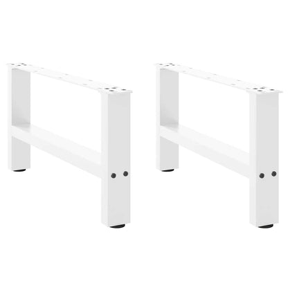 Couchtischbeine Weiß 2 Stk. 60x(30-31) cm Stahl