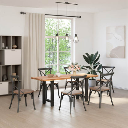 Esstischbeine Schwarz 2 Stk. 50x(72-73) cm Stahl