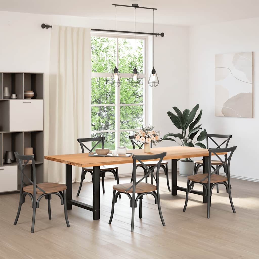 Esstischbeine Schwarz 2 Stk. 80x(72-73) cm Stahl