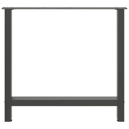 Esstischbeine Anthrazit 2 Stk. 80x(72-73) cm Stahl