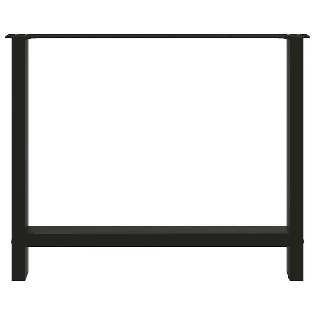 Esstischbeine Schwarz 2 Stk. 100x(72-73) cm Stahl