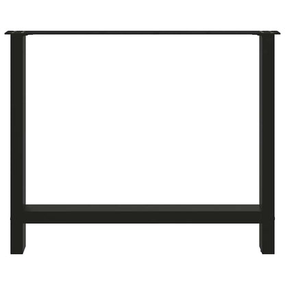 Esstischbeine Schwarz 2 Stk. 100x(72-73) cm Stahl