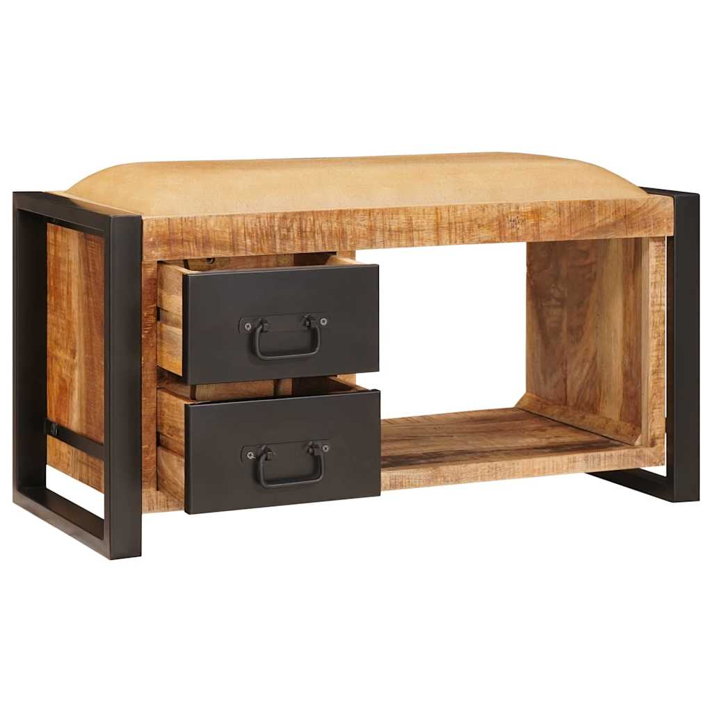 Sitzbank mit Schubladen Braun 80 x 35 x 40 cm Massivholz Mango