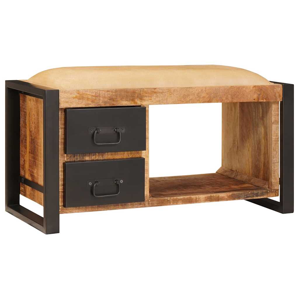 Sitzbank mit Schubladen Braun 80 x 35 x 40 cm Massivholz Mango