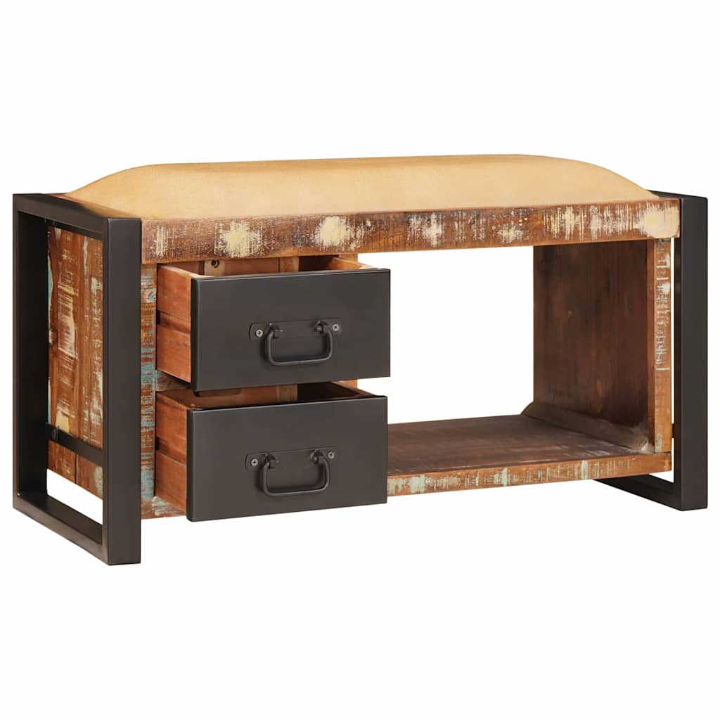 Sitzbank Mehrfarbig 80 x 35 x 40 cm Massivholz Altholz