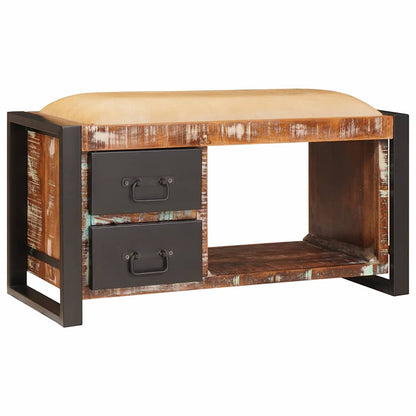 Sitzbank Mehrfarbig 80 x 35 x 40 cm Massivholz Altholz