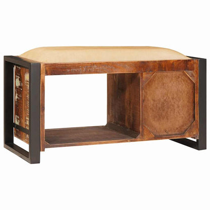 Sitzbank Mehrfarbig 80 x 35 x 40 cm Massivholz Altholz