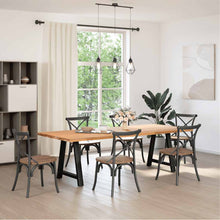 Esstischbeine A-Form 2 Stk. Schwarz 70x(72-73) cm Stahl