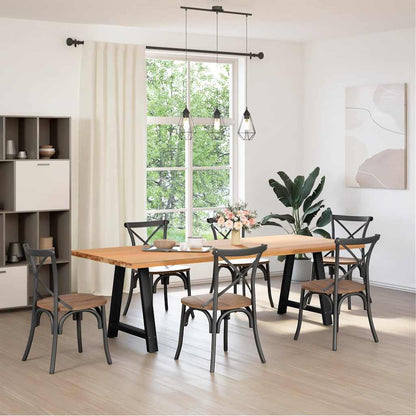 Esstischbeine A-Form 2 Stk. Schwarz 80x(72-73) cm Stahl