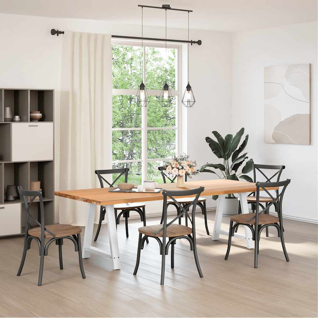 Esstischbeine A-Form 2 Stk. Weiß 80x(72-73) cm Stahl