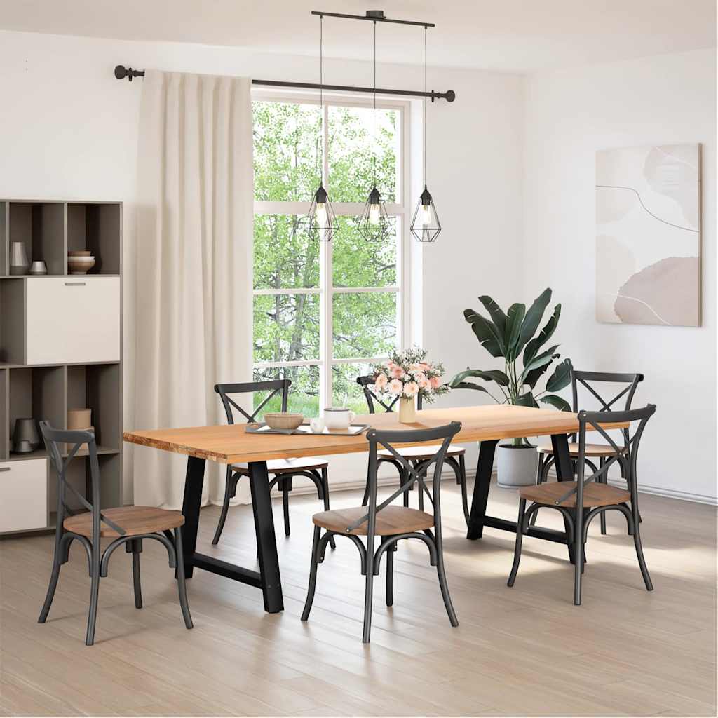 Esstischbeine A-Form 2 Stk. Schwarz 90x(72-73) cm Stahl