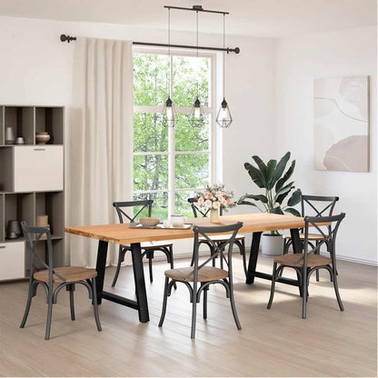 Esstischbeine A-Form 2 Stk. Schwarz 100x(72-73) cm Stahl