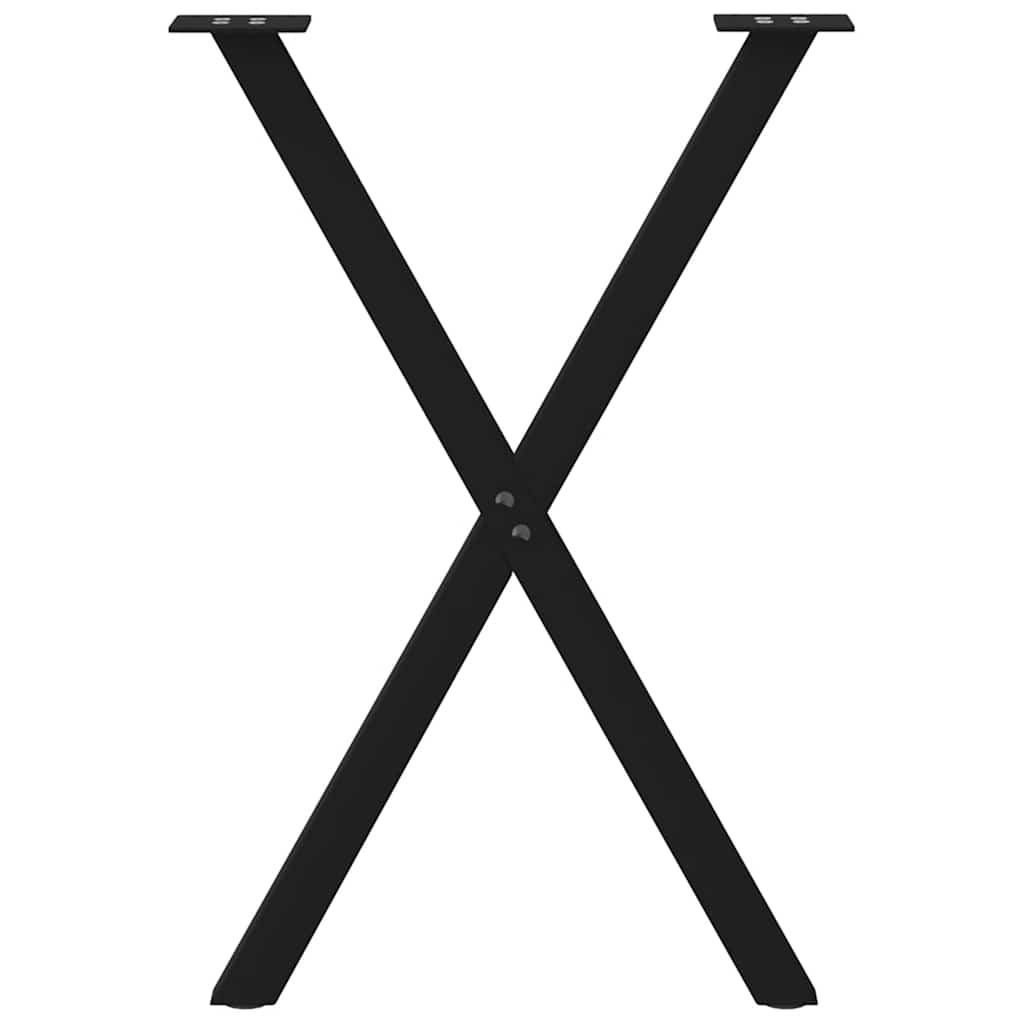 Esstischbeine X-Form 2 Stk. Schwarz 50x(72-73) cm Stahl