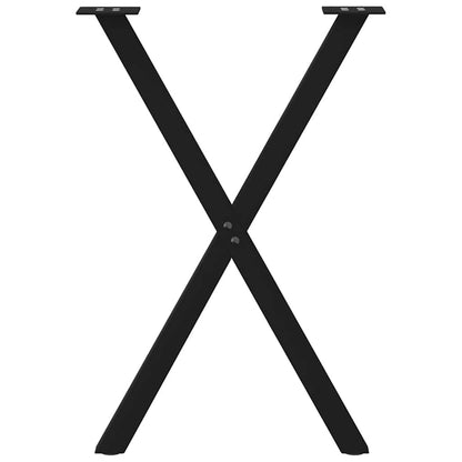 Esstischbeine X-Form 2 Stk. Schwarz 50x(72-73) cm Stahl