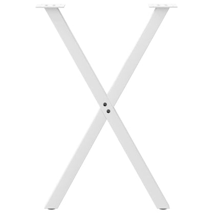 Esstischbeine X-Form 2 Stk. Weiß 50x(72-73) cm Stahl