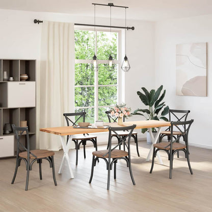 Esstischbeine X-Form 2 Stk. Weiß 57x(72-73) cm Stahl