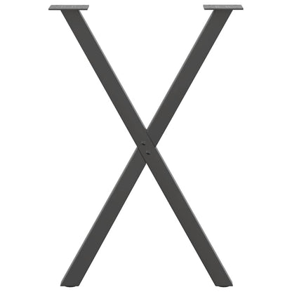 Esstischbeine X-Form 2 Stk. Anthrazit 57x(72-73) cm Stahl