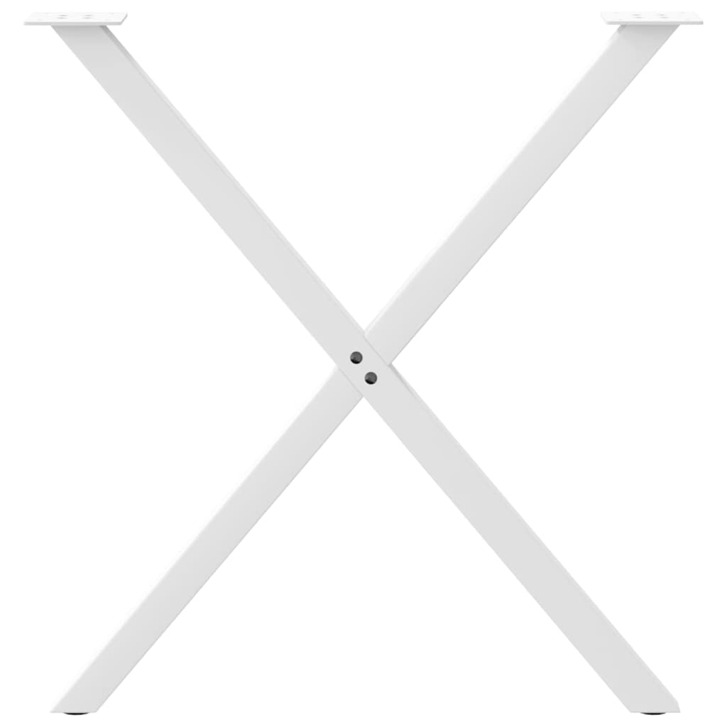 Esstischbeine X-Form 2 Stk. Weiß 80x(72-73) cm Stahl