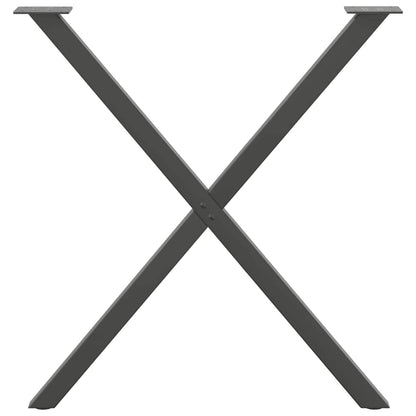 Esstischbeine X-Form 2 Stk. Anthrazit 80x(72-73) cm Stahl