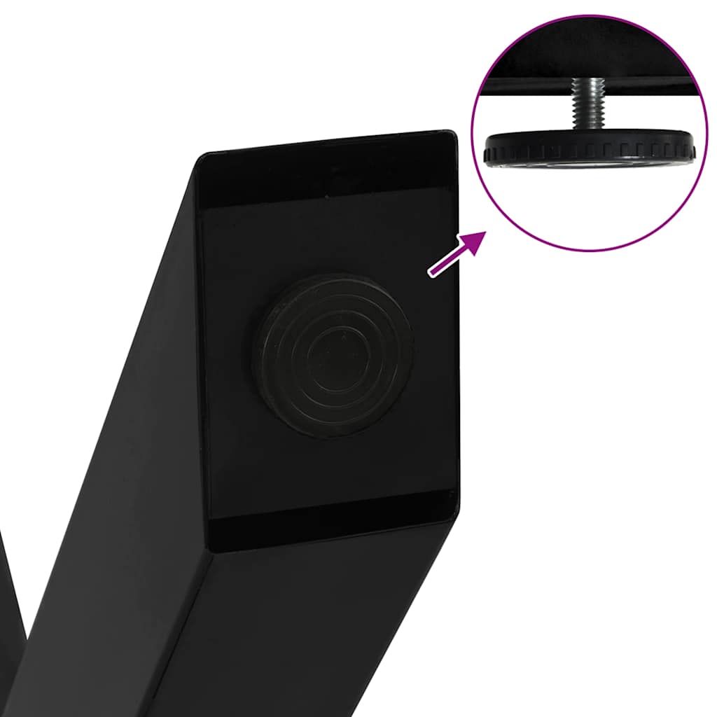 Couchtischbeine X-Form 2 Stk. Schwarz 50x(42-43) cm Stahl