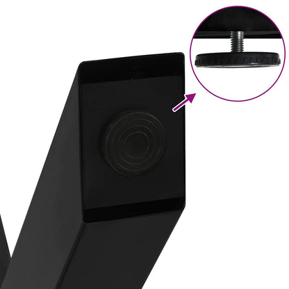 Couchtischbeine X-Form 2 Stk. Schwarz 50x(42-43) cm Stahl