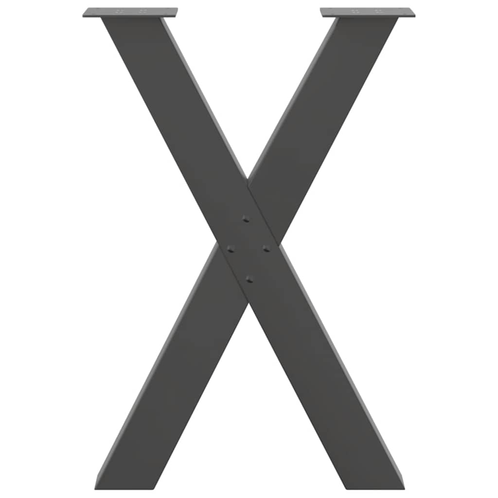 Esstischbeine X-Form 2 Stk. Anthrazit 50x(72-73) cm Stahl
