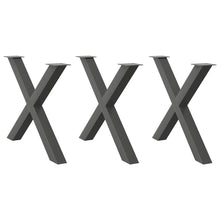 Esstischbeine X-Form 3 Stk. Anthrazit 90x(72-73) cm Stahl