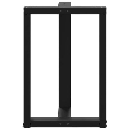 Esstischbeine T-Form 2 Stk. Schwarz 60x35x(72-73) cm Stahl