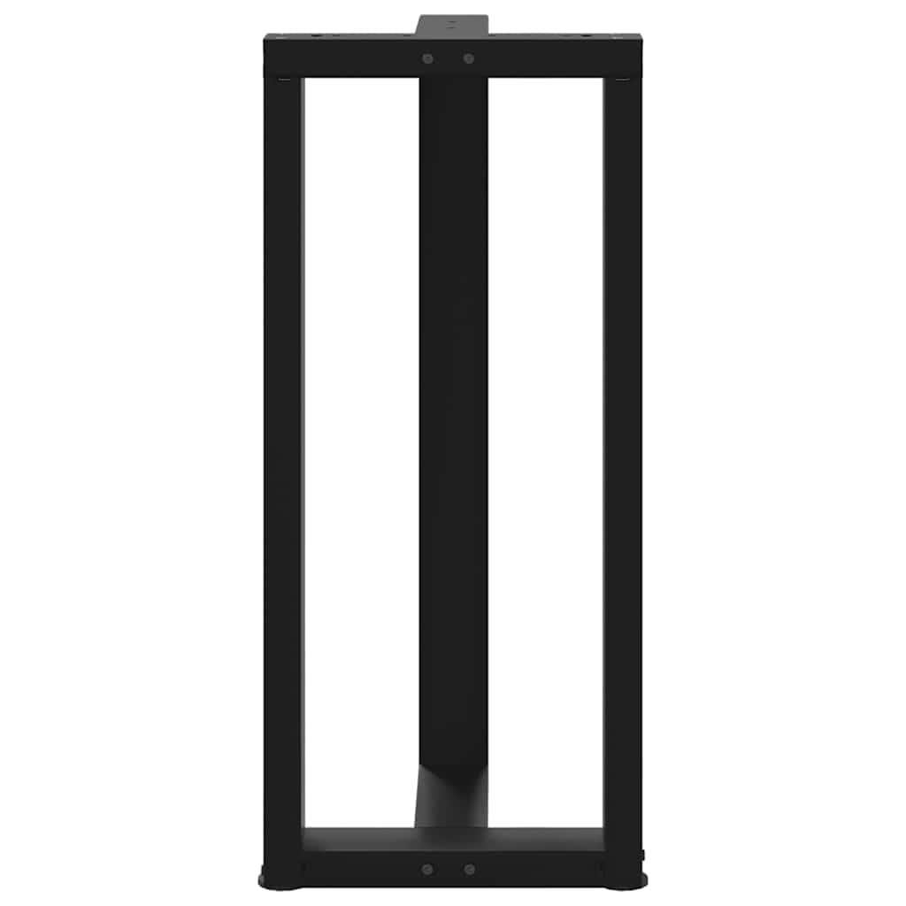 Bartischbeine T-Form 2 Stk. Schwarz 40x35x(90-91) cm Stahl
