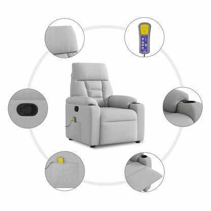 Massagesessel Wolkengrau Stoff