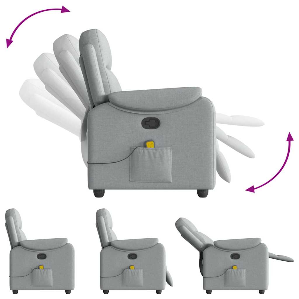 Massagesessel Hellgrau Stoff