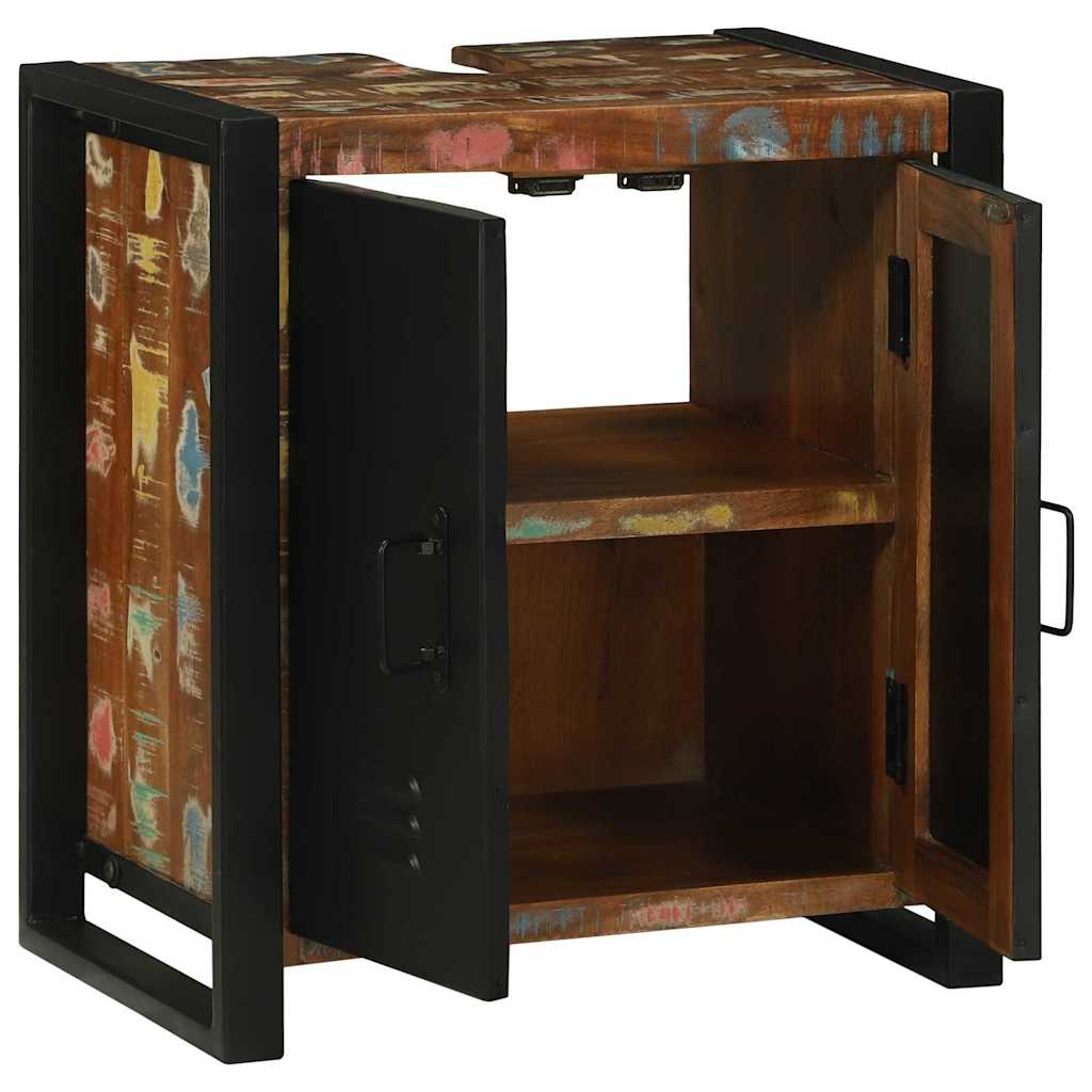 Waschbeckenschrank Braun 55 x 35 x 60 cm Massivholz Altholz