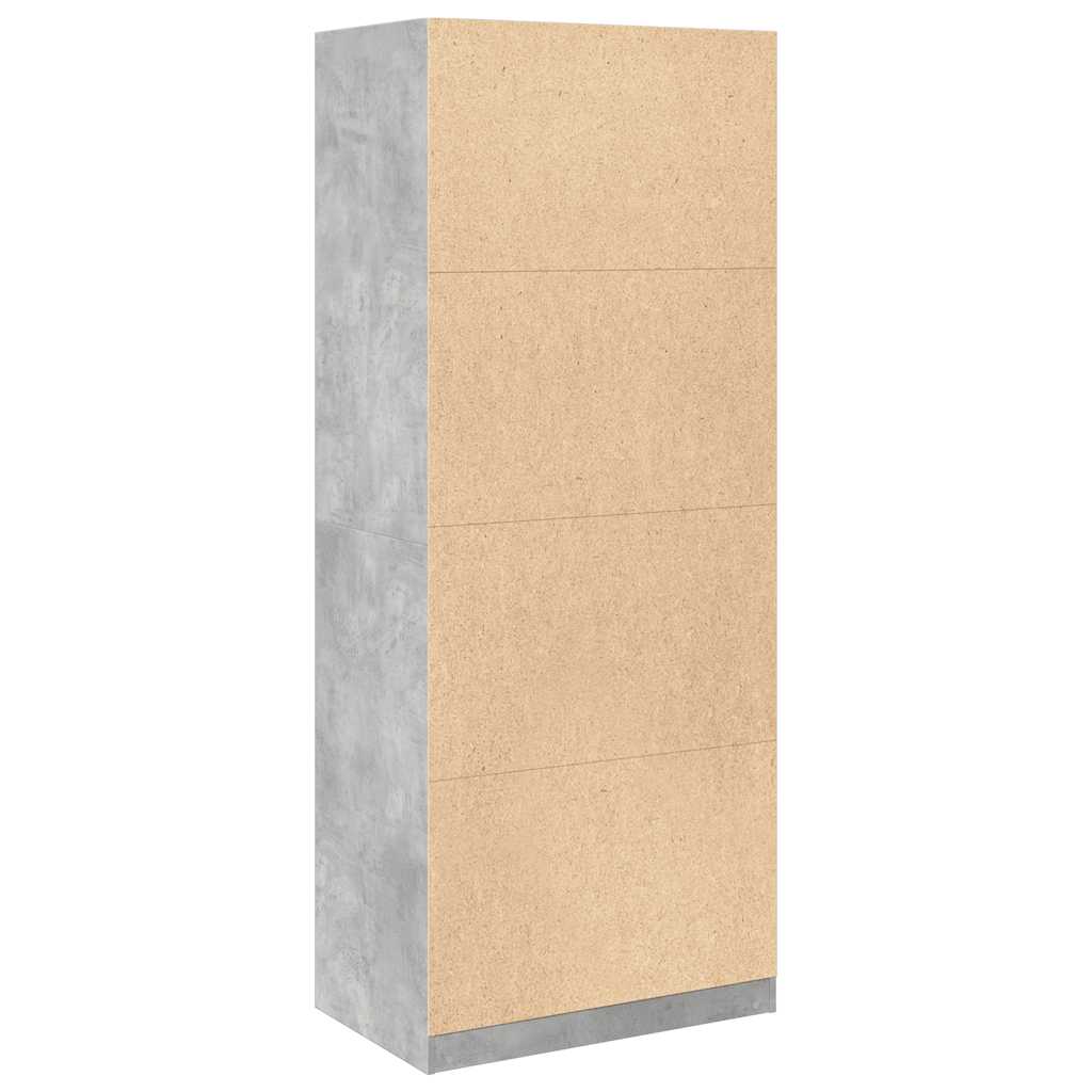 Kleiderschrank Betongrau 80x50x200 cm Holzwerkstoff