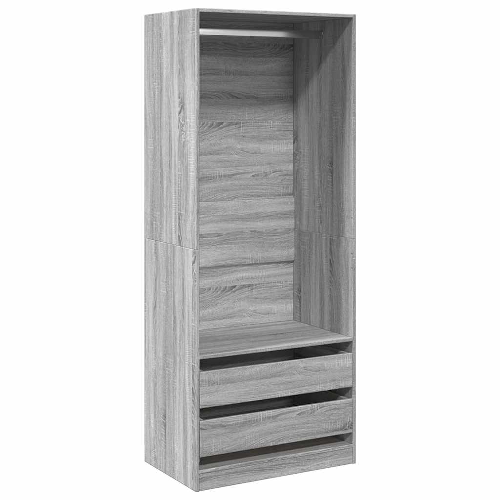 Kleiderschrank Grau Sonoma 80x50x200 cm Holzwerkstoff